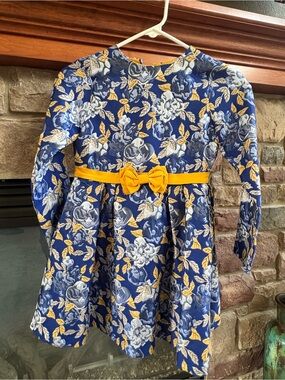 Tutto Piccolo Jacquard Floral with Bow Dress